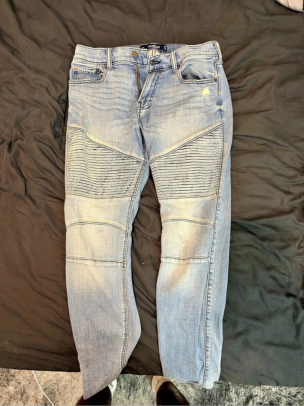Hollister Super Skinny Moto Jeans Blue Size 3/4